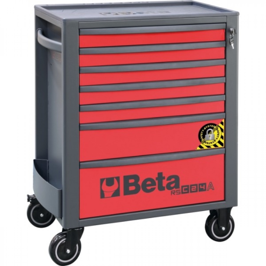 Beta 024004173 Gereedschapswagen, Rood Met 7 Laden - 74x44,5x96,9 cm