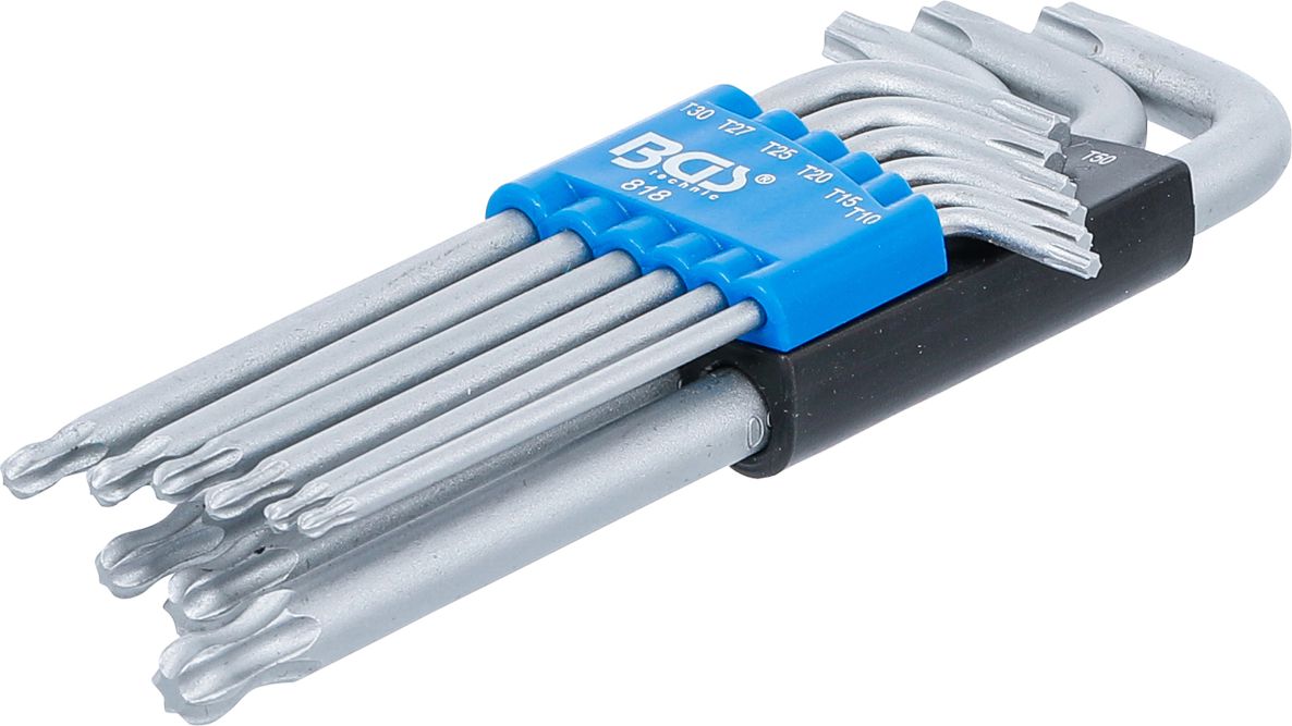 BGS 818 Stiftsleutelset T-profiel (voor Torx) met kogelkop T10 - T50 9-delig