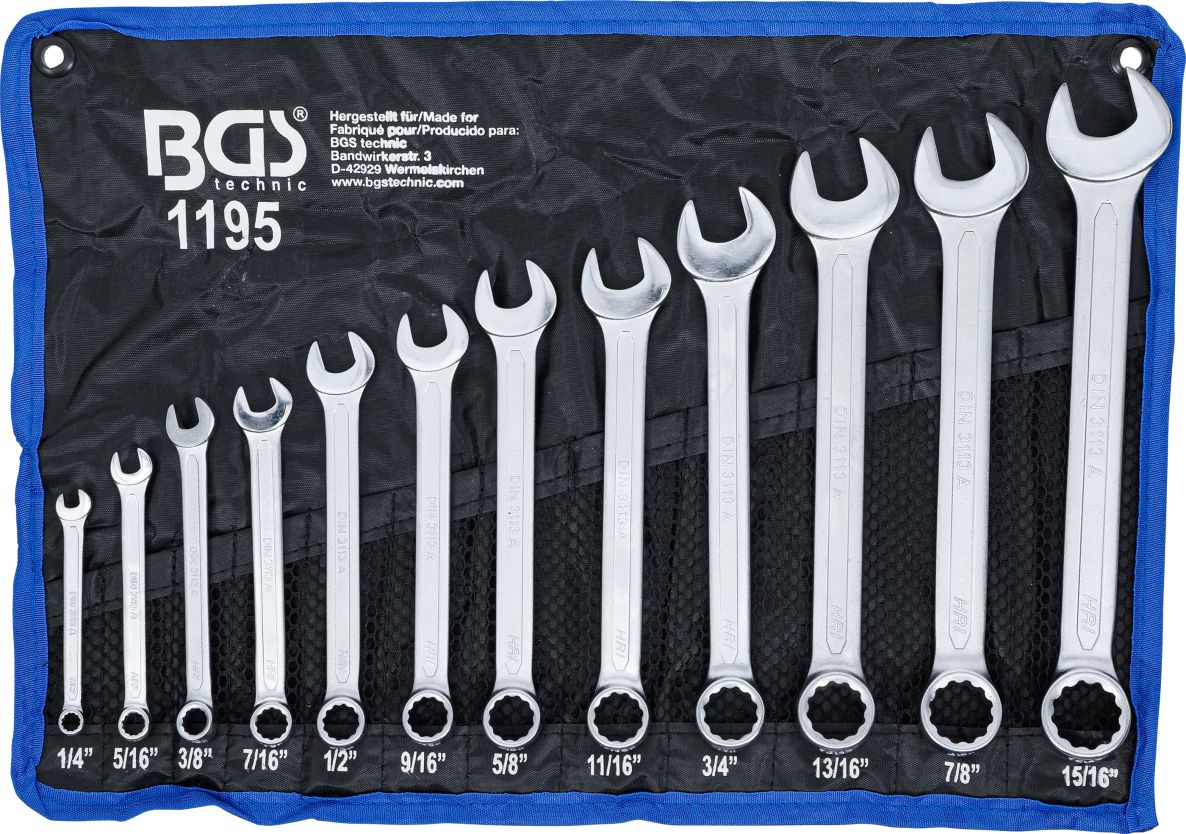 BGS 1195 Steekringsleutelset inches 1/4" - 15/16" 12-delig