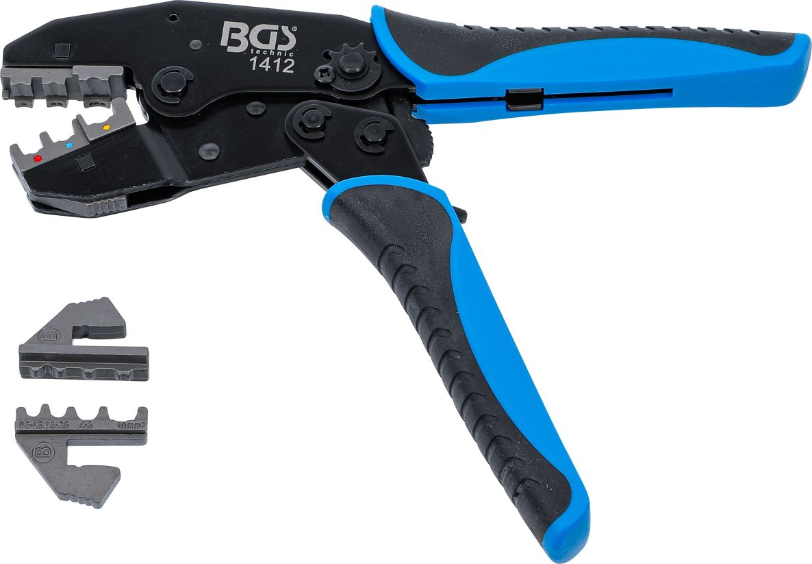 BGS 1412 Krimptang met ratelfunctie uitwisselbare persprofielen