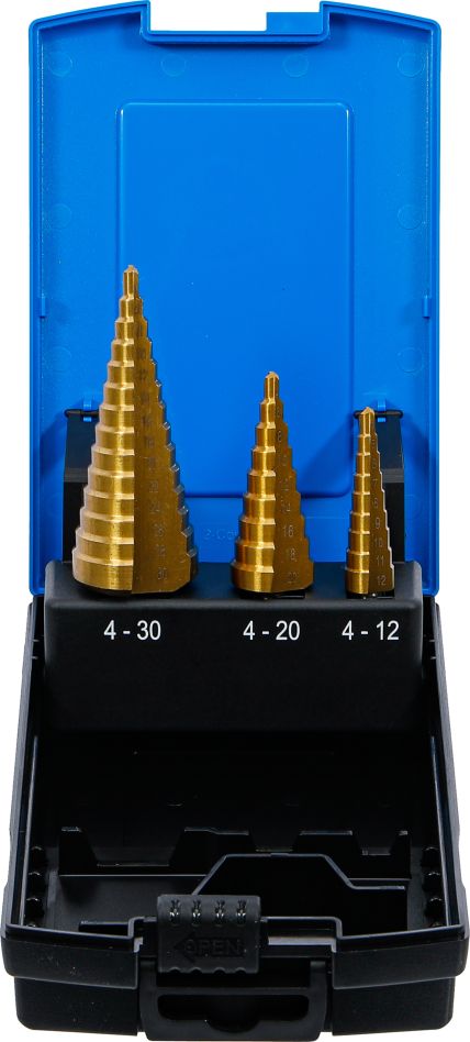 BGS 1624 Trappenboorset titanium gecoat Ø 4 - 30 mm 3-delig