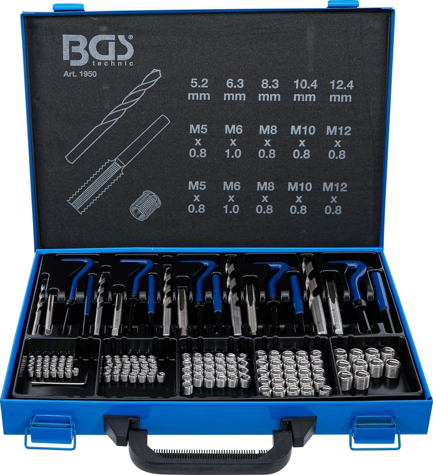 BGS 1950 Schroefdraad reparatieset M5 - M12 130-delig