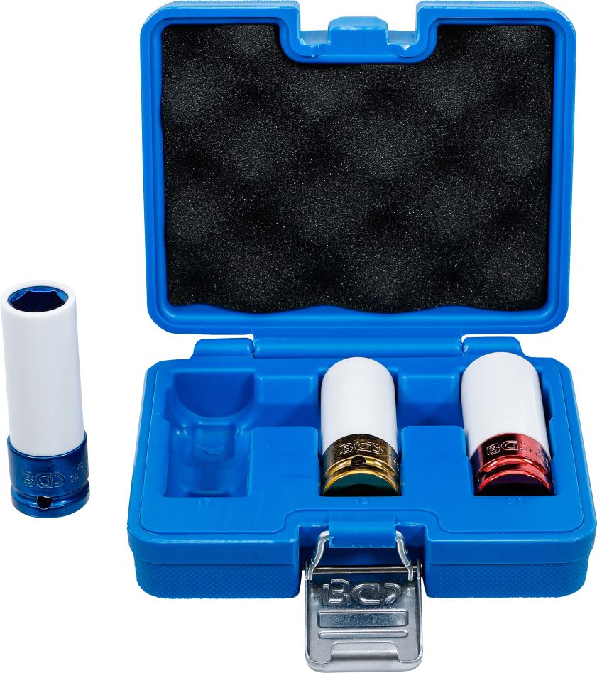 BGS 7200 Kracht wielmoerdopsleutelset 12,5 mm (1/2") 17 / 19 / 21 mm 3-delig