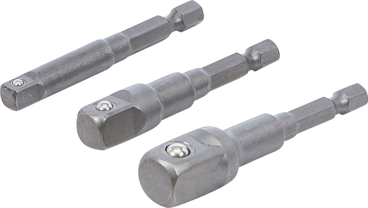 BGS 9685 Adapterset voor boormachines Aandrijfbuitenzeskant 6,3 mm (1/4") Uitgaand buitenzeskant 6,3 mm (1/4"), 10 mm (3/8"), 12,5 mm (1/2"), 3-delig