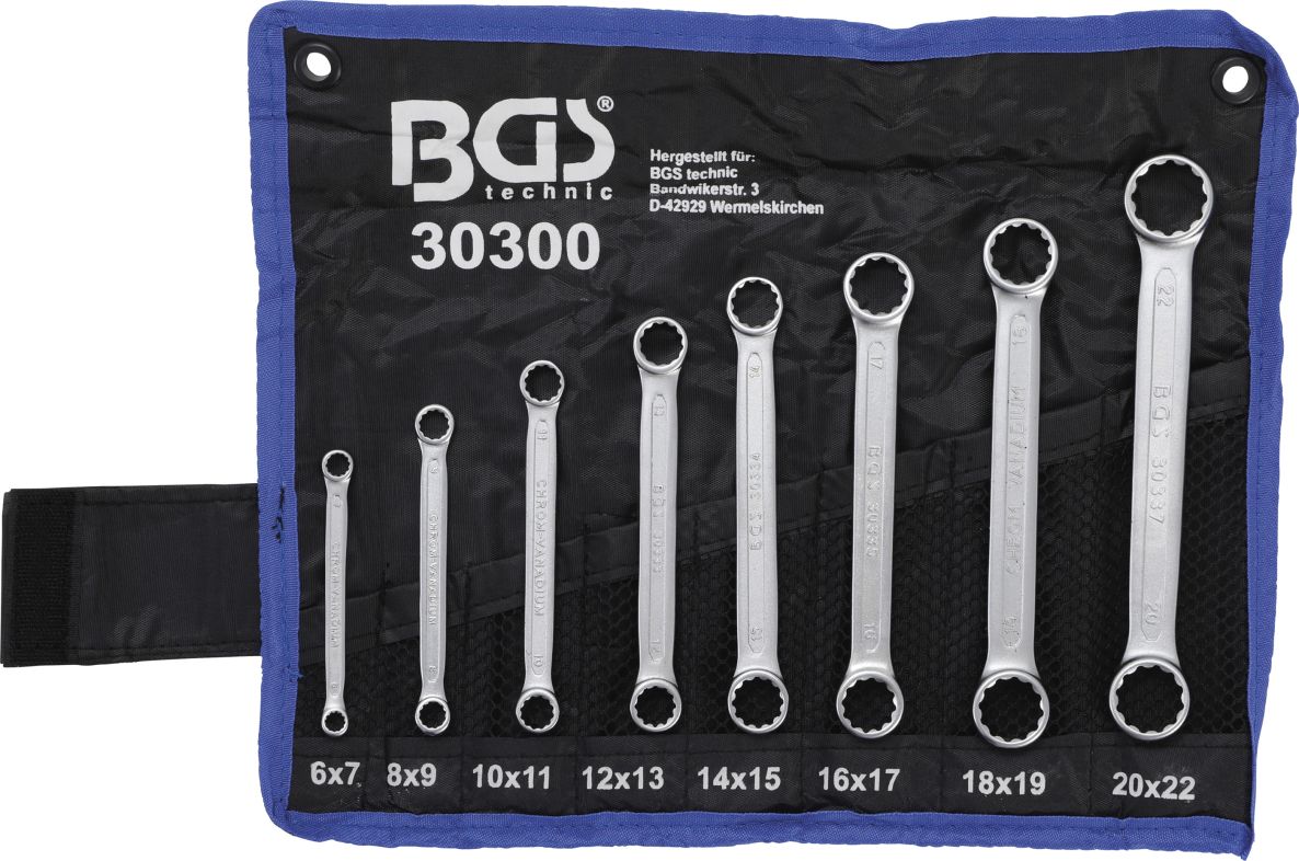 BGS 30300 Ringsleutelset vlak 6 - 22 mm 8-delig