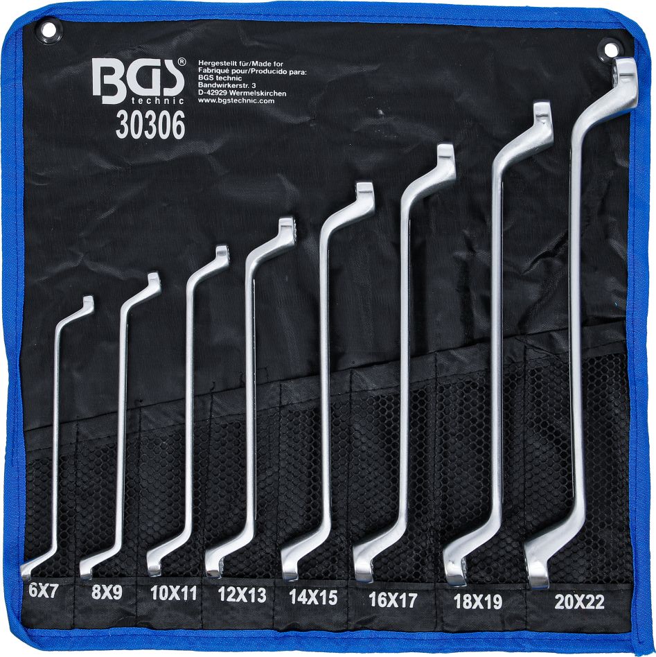 BGS 30306 Ringsleutelset diep gebogen 6 x 7 - 20 x 22 mm 8-delig