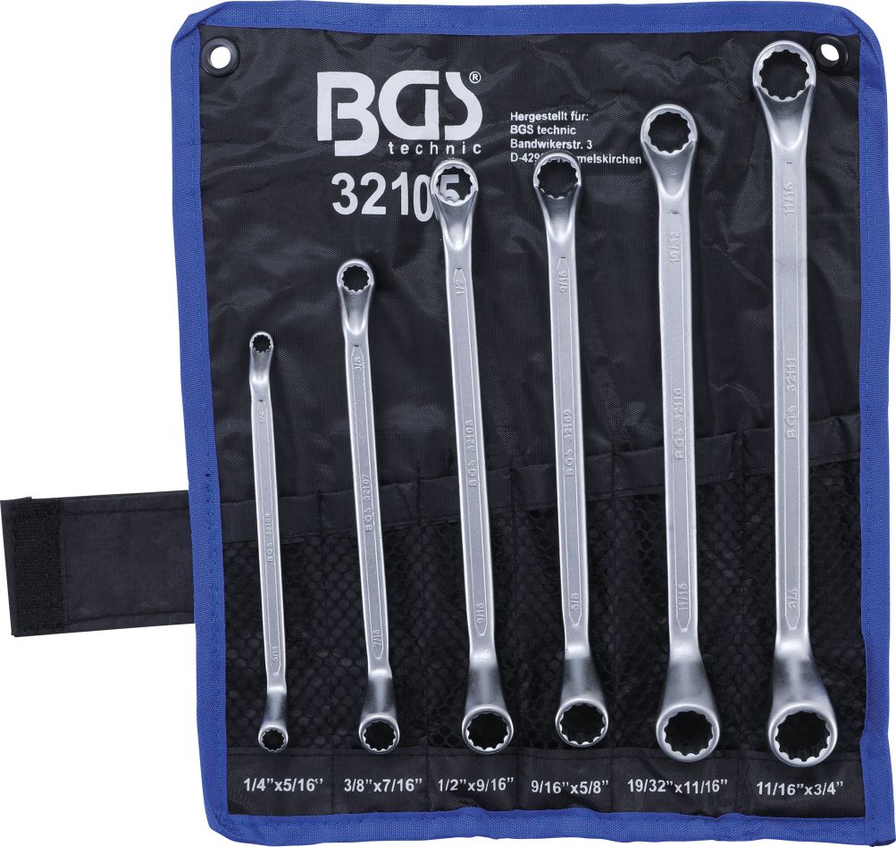 BGS 32105 Ringsleutelset diep gebogen inchmaten 1/4" - 3/4" 6-delig