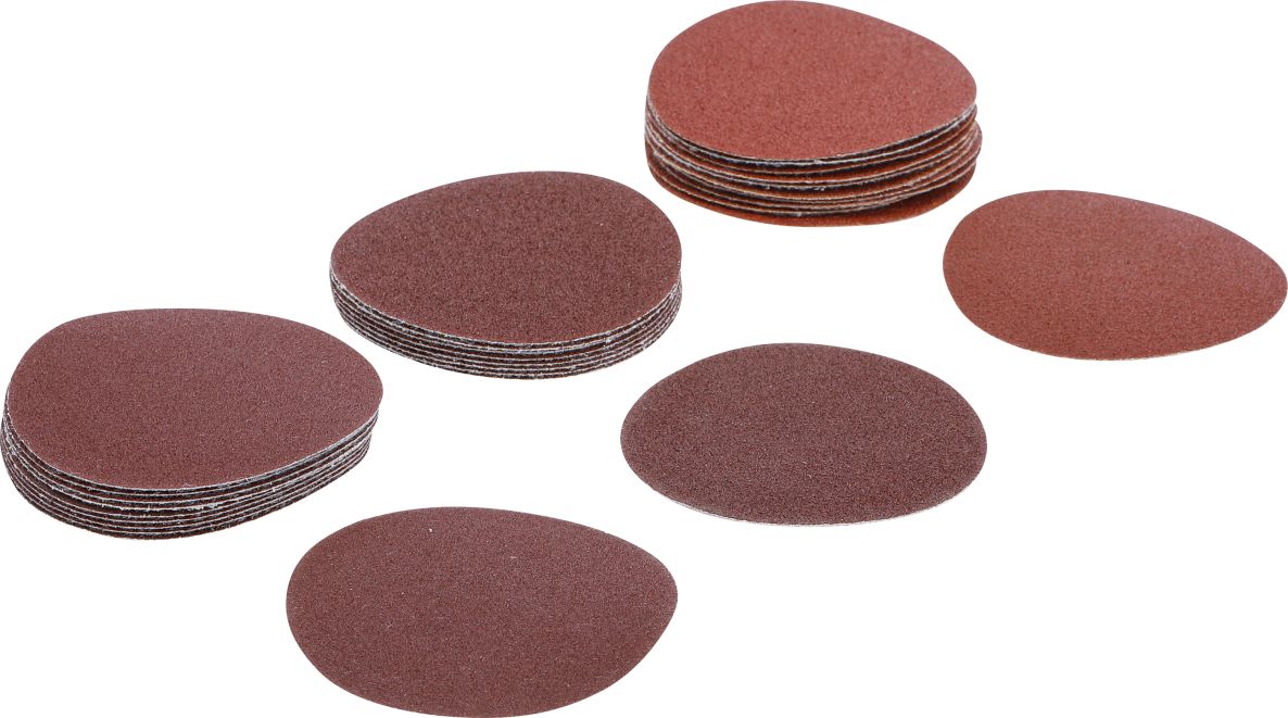 BGS 70195 Schuurbladenset voor excentrische schuurmachine Ø 75 mm K 60 - 80 - 120 30-delig