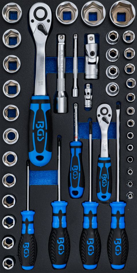 BGS 2002-7 Koffer inlegmodule voor BGS 2002 Dopsleutelset en schroevendraaier 43-delig