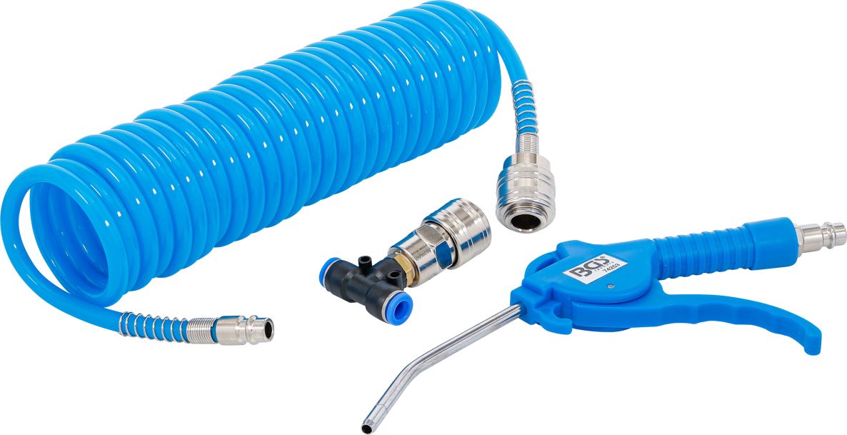 BGS 74253 Pneumatisch Blaaspistool met perslucht-spiraalslang en T-connector