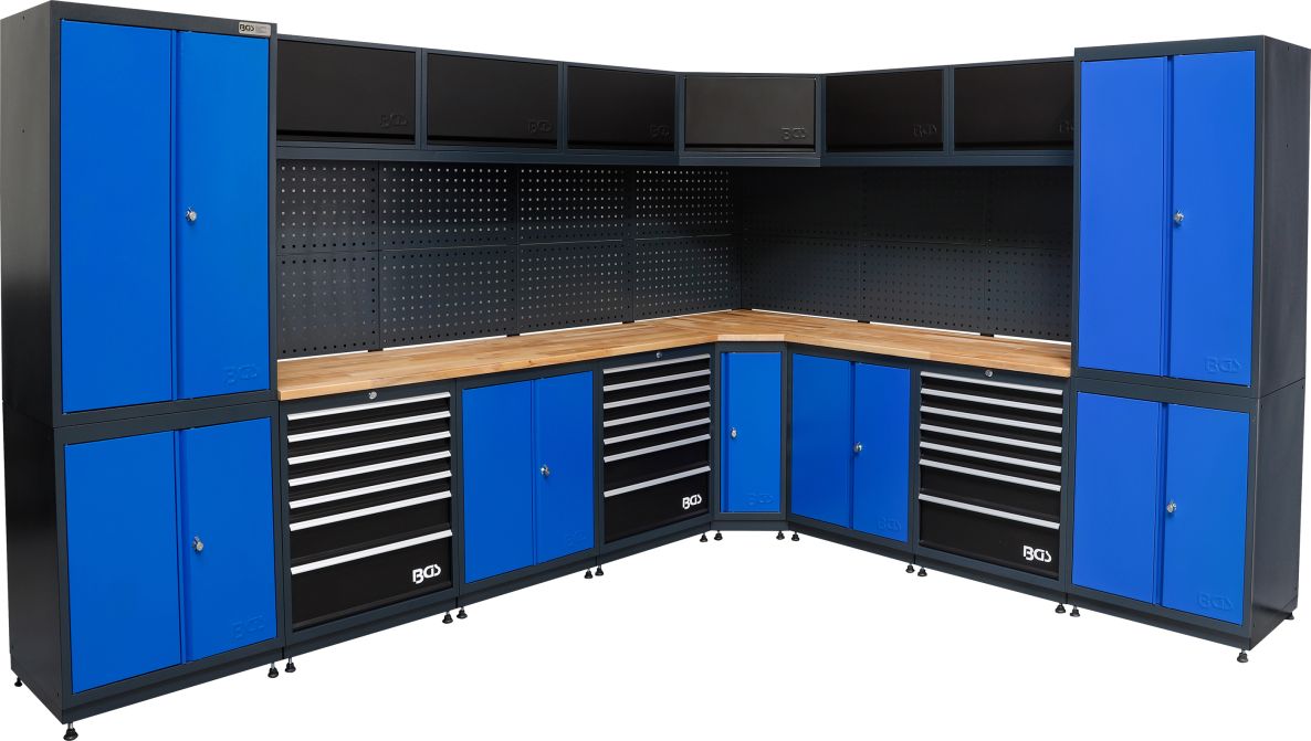 BGS 80160 Wandsysteem werkplaats hout 8 modules