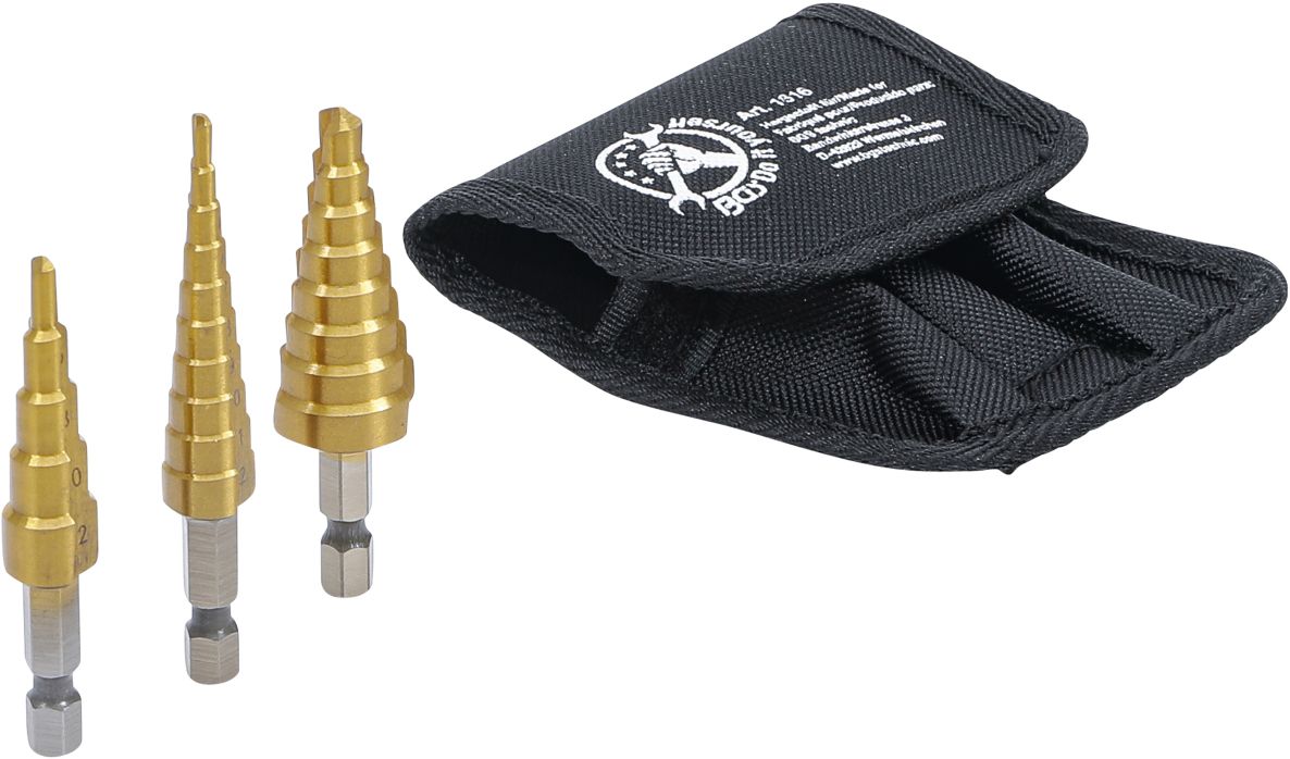 BGS Do It Yourself 1616 HSS-trappenborenset 3 - 20 mm 3-delig