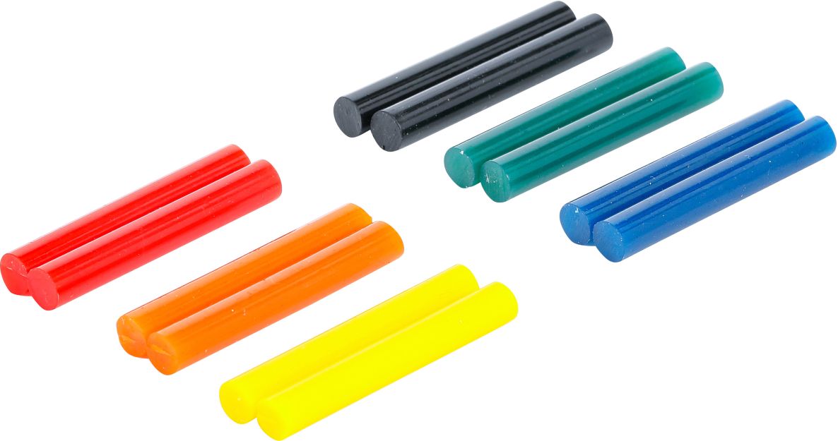 BGS Do It Yourself 80849 Lijmpatronen gekleurd Ø 7,5 mm, 50 mm 12-delig
