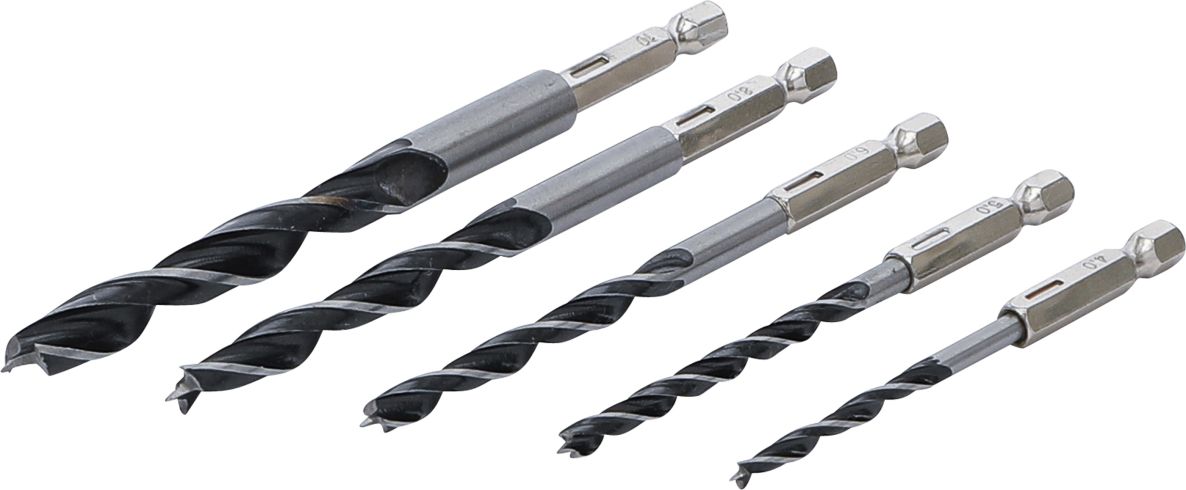 BGS Do It Yourself 50799 Houtboorset 4 - 10 mm Zeskant 5-delig