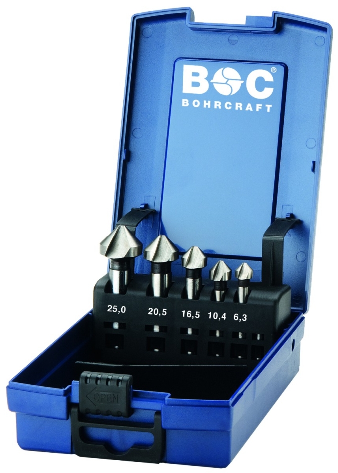 Bohrcraft 17001330005 Verzinkerset KS5-K HSS ABS-Box // 6,3 - 25,0 / 5-dlg