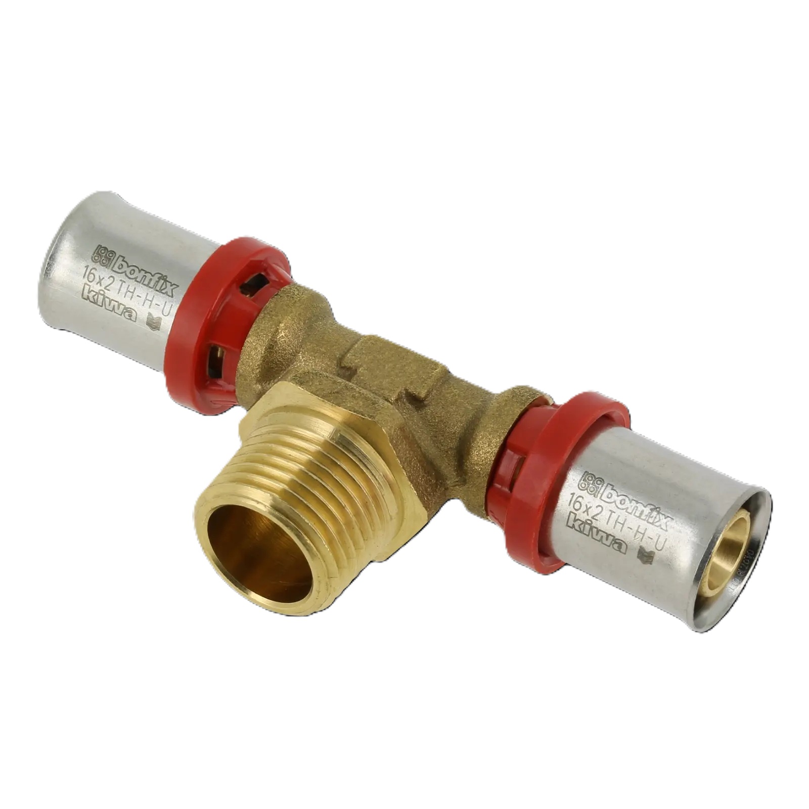 Bonfix 2000605 Alu-pers T-stuk 16 x 1/2" x 16 mm