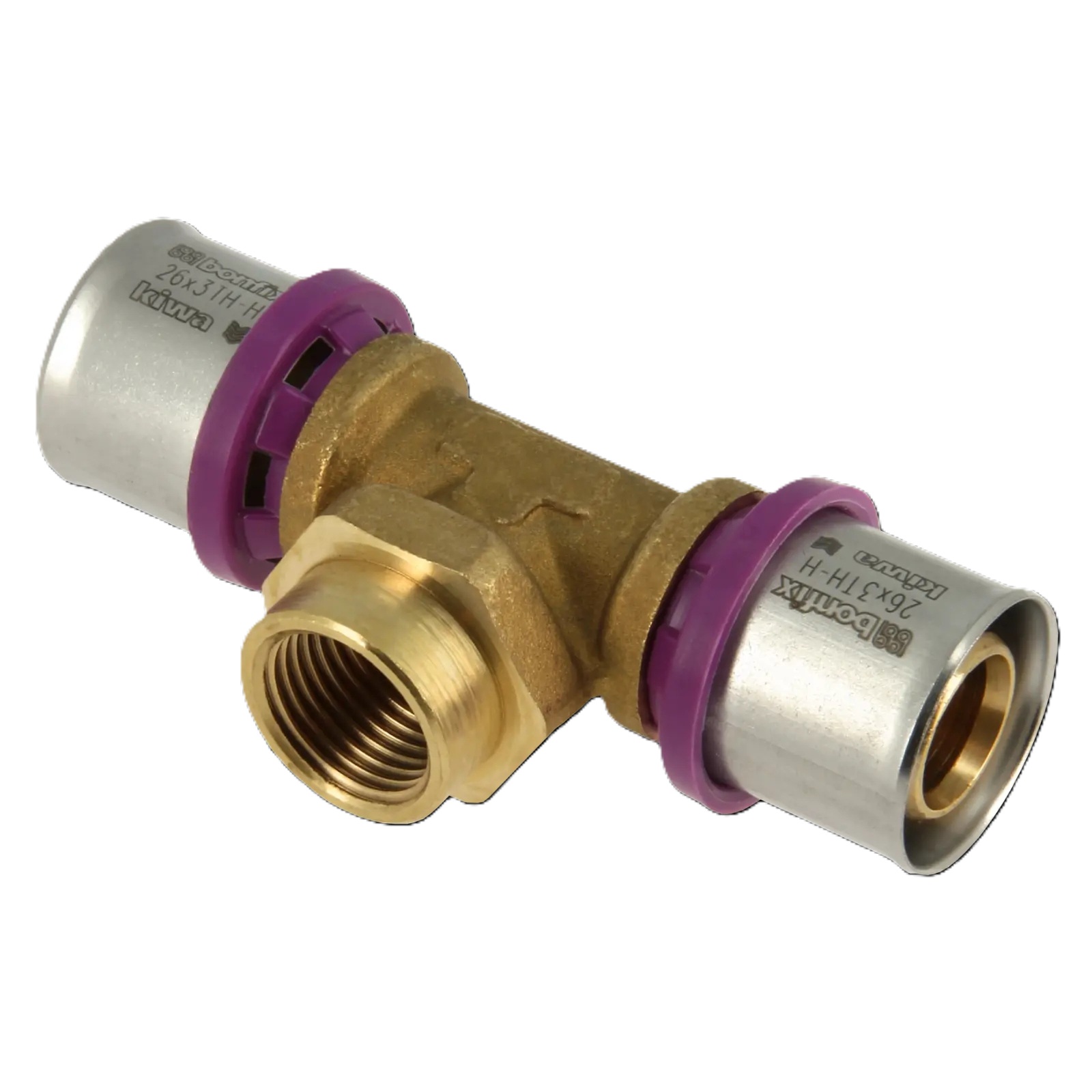 Bonfix 2000725 Alu-pers T-stuk 26 x 1/2" x 26 mm