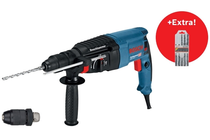Bosch Blauw 06112A4001 GBH 2-26 F Boorhamer 830w 2.7J SDS-Plus + 5-delige sds-plus borenset