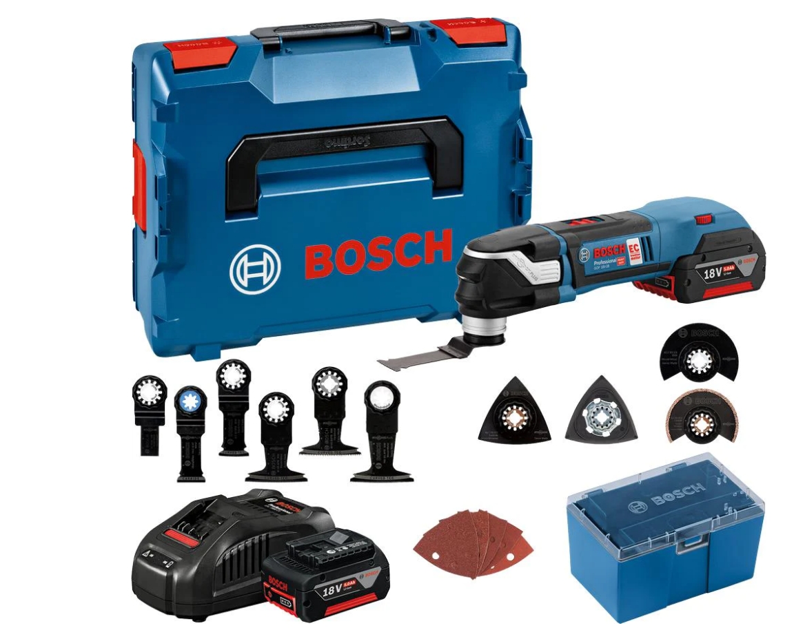 Bosch Blauw 06018B6003 GOP 18 V-28 Multitool 18V 5,0Ah Li-Ion in L-Boxx + accessoires