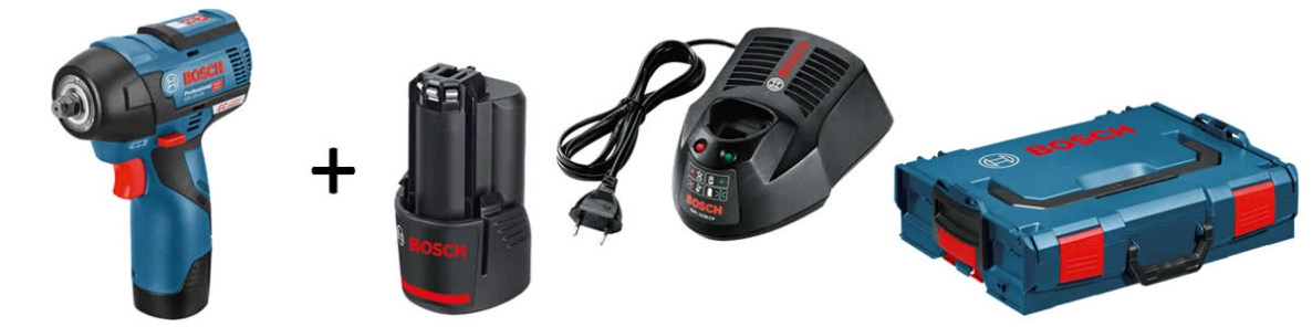 Bosch Blauw 06019E0103 GDS 12V-115 Accudraaislagmoeraanzetter 12V 3.0Ah Li-Ion in L-Boxx