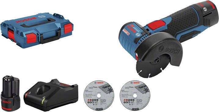 Bosch Blauw 06019F200B GWS 12V-76 Haakse Accuslijpmachine 12V 3.0Ah Li-Ion in L-Boxx
