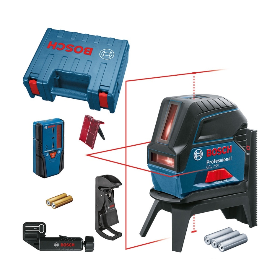 Bosch Blauw 0601066F01 GCL 2-50 Professional Combilaser rood met puntlaser en lijnlaser