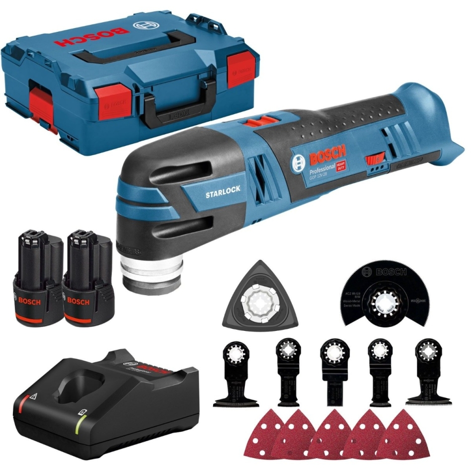Bosch Blauw 06018B5006 GOP 12V-28 Accu-multitool 12V 3,0Ah Li-Ion + accessoire set
