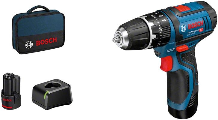 Bosch Blauw 06019B690H GSB 12V-15 Accuklopboormachine 12V 2,0Ah Li-Ion