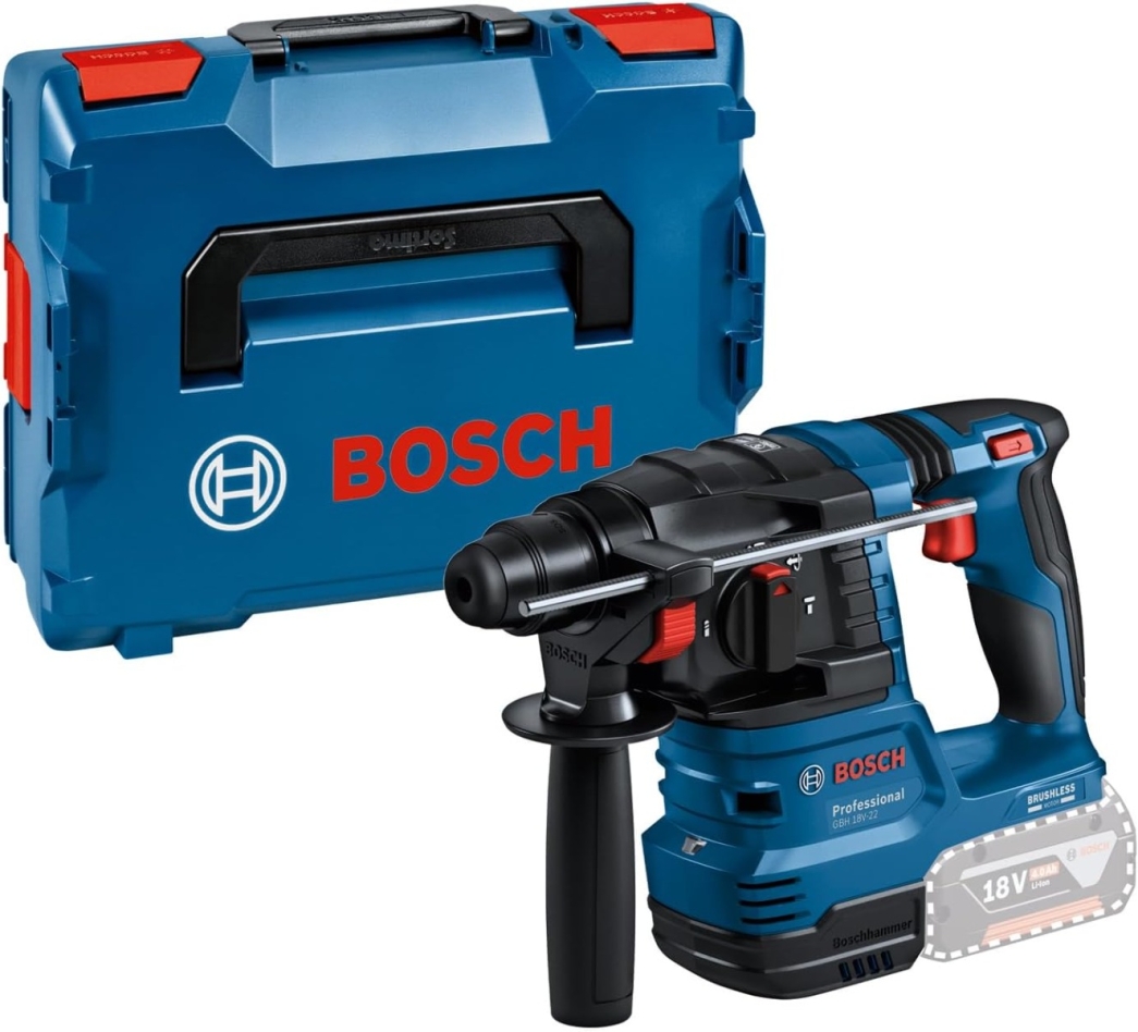 Bosch Blauw 0611924001 GBH 18V-22 Professional Accu Boorhamer 18V excl. accu's en lader in L-Boxx 611924001