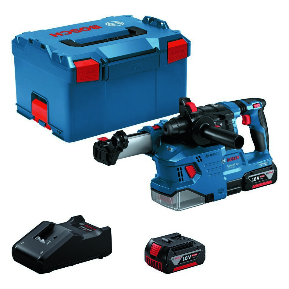 Bosch Blauw 0611924003 GBH 18V-22 Accuboorhamer 2x 4,0 Ah en lader GAL 18V-40 in L-BOXX