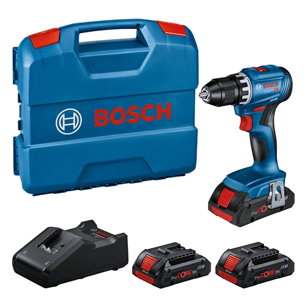 Bosch Blauw 0615A5002N GSR 18V-45 Accuschroefboormachine 18V 3 x ProCore 4.0Ah in L-Case
