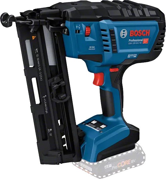 Bosch Blauw 0601482000 GNH 18V-64-2 M Professional Accu Bradtacker 32-64mm 16G 18V excl accu's en lader