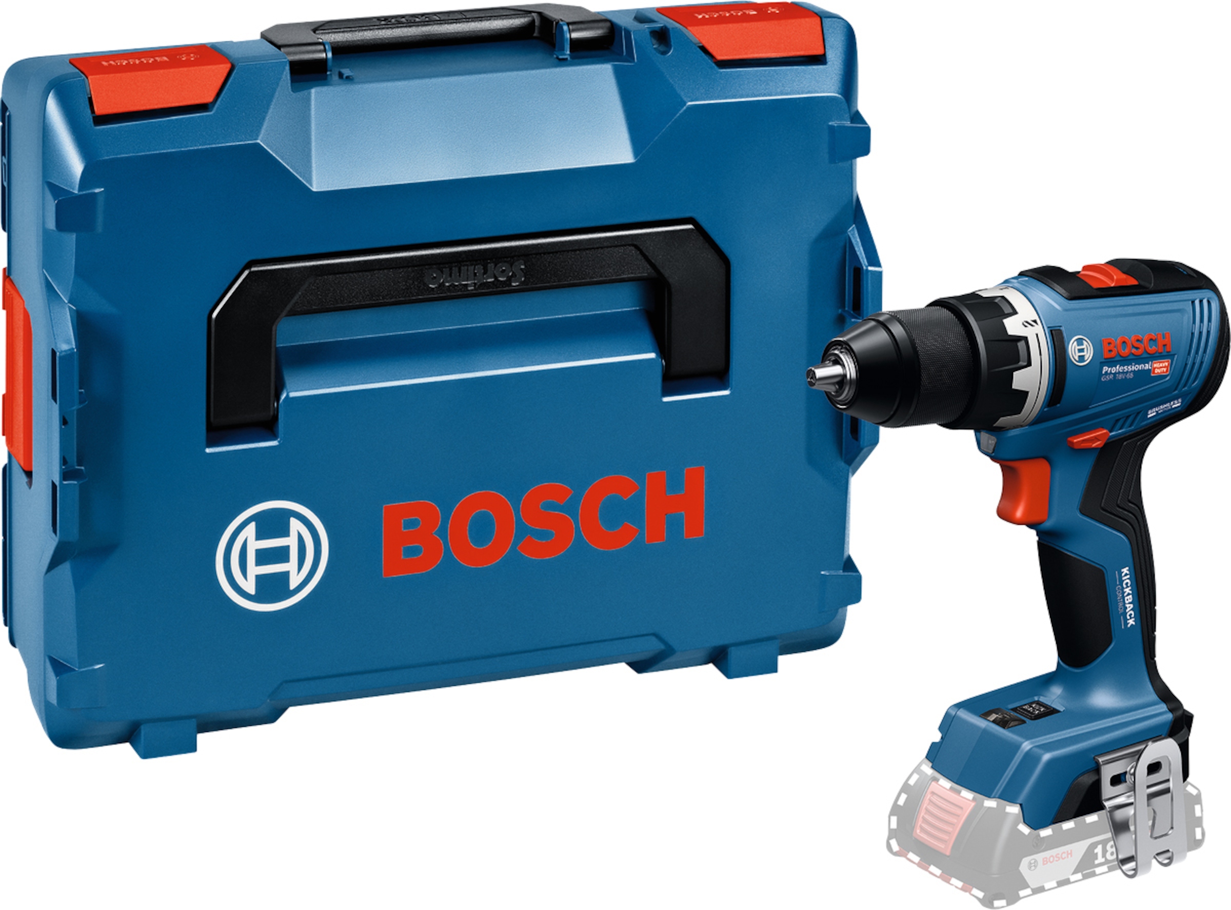 Bosch Blauw 06019N3201 GSR 18V-65 Professional Accuschroefboormachine 18V excl. accu's en lader in L-Boxx