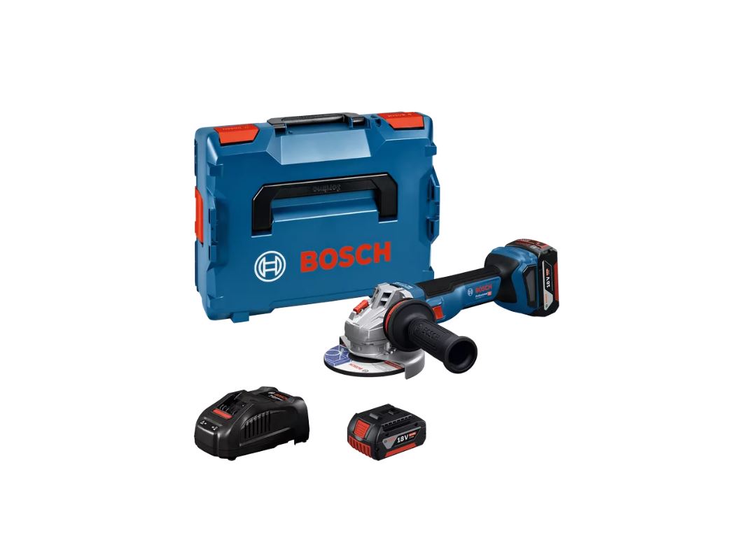 Bosch Blauw 06019N4002 Accu haakse slijper GWS 18V-11 S 2x 18V 5.0 Ah