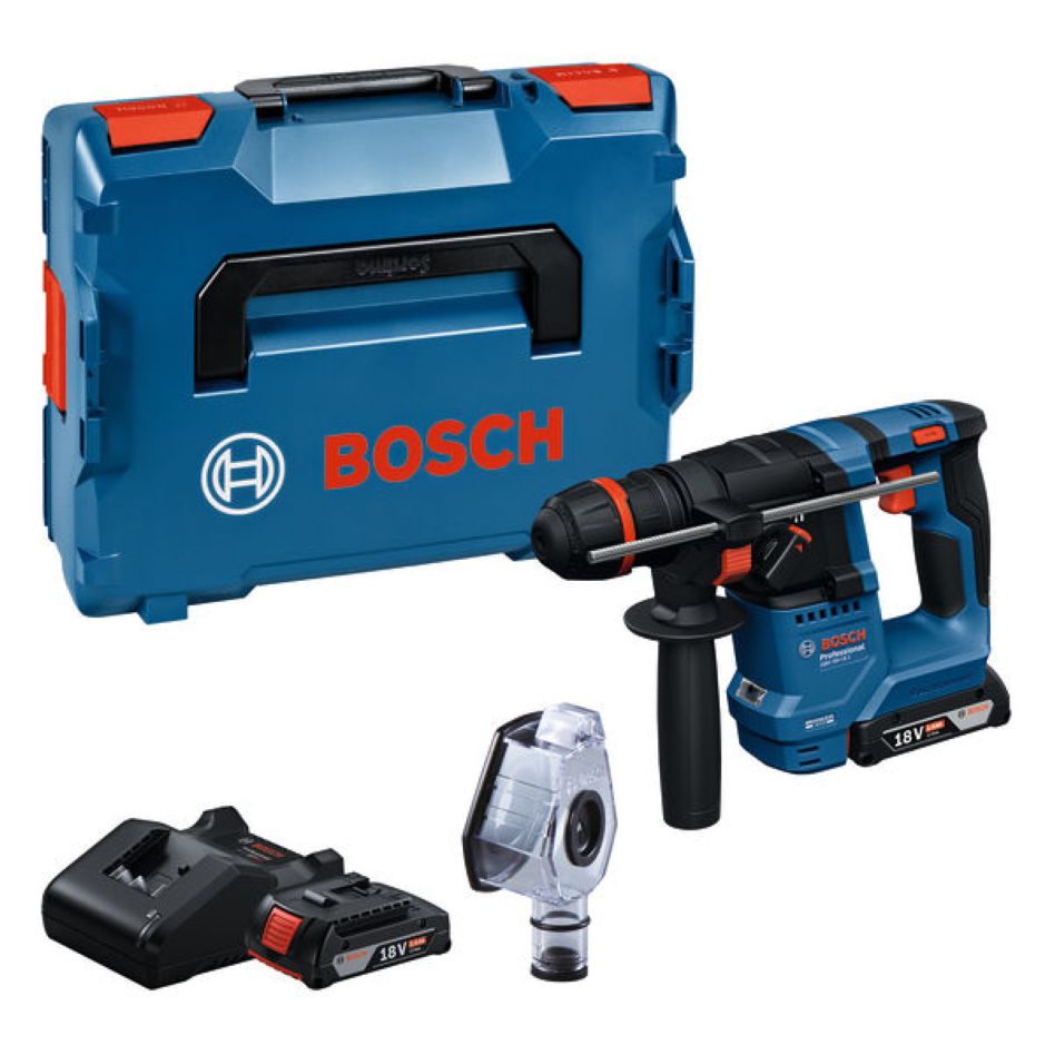 Bosch Blauw 0611927101 GBH 18V-18 X Accuboorhamer set 2x 2,0 Ah en lader GAL 18V-20 in L-BOXX