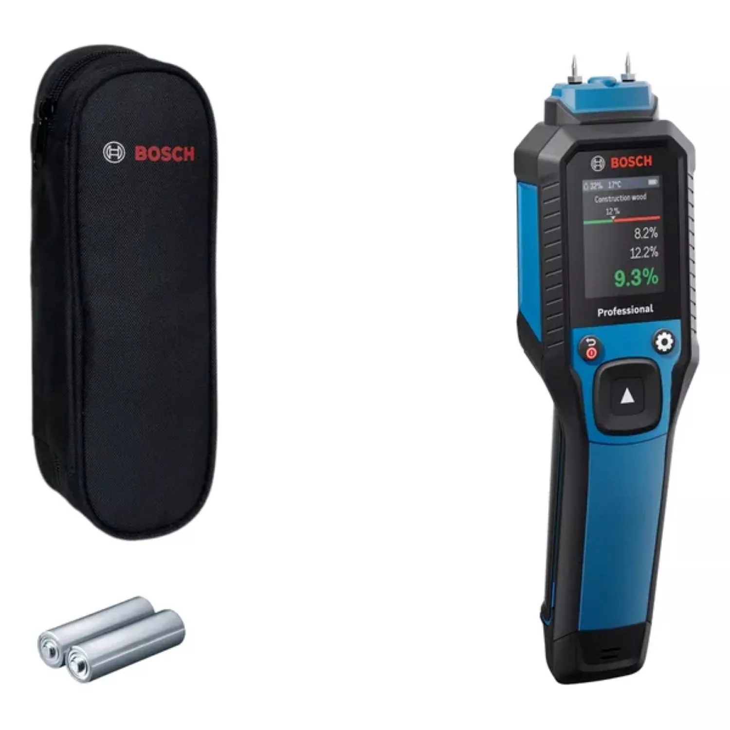 Bosch Blauw 0601078100 GMP 2-15 Materiaalvochtmeter pin en hygro 2x 1,5V LR6 (AA) in doos