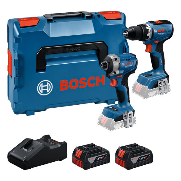 Bosch Blauw 0615A50090 Combipack 2 machines GSR + GDR 2x 18V 5.0Ah en lader in L-BOXX