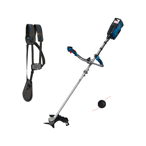Bosch Blauw 06008D1200 GFR18V-25BH Accu bosmaaier excl. accu en lader + Schouderharnas, spoel, beschermkap en messenset in doos