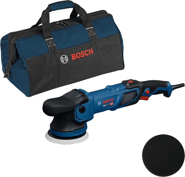 Bosch Blauw 06013B1000 GPX9-125S Polijstmachine 125 mm 480W met steunpad, polijstpad en tas in doos