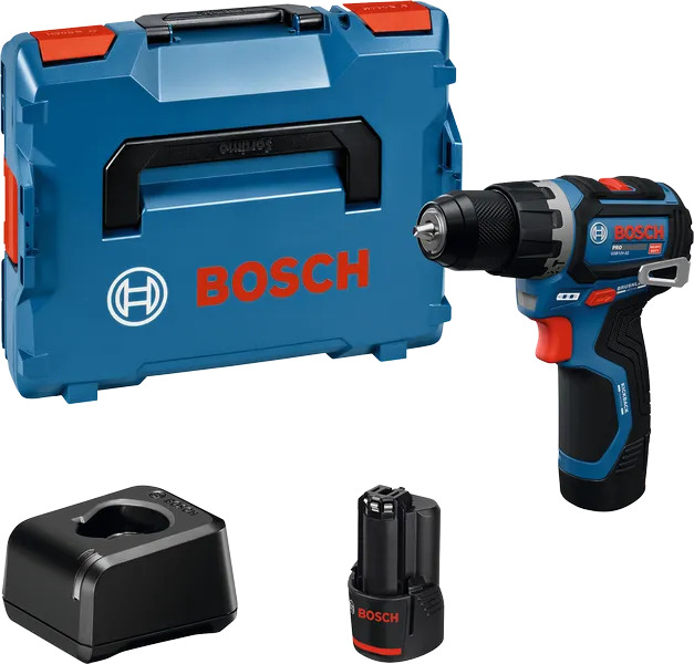 Bosch Blauw 06019G9502 GSB12V-32 Accu Klopboorschroevendraaier 2x GBA 12V 2.0Ah accu's en lader GAL12V-20 in L-Boxx