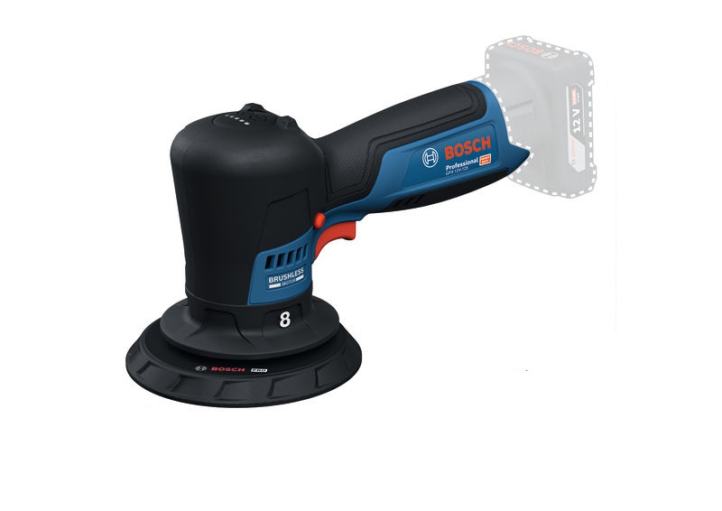 Bosch Blauw 06019L4101 GPX12V-125 Accu polijstmachine excl. accu en lader met steunpad, polijstpad in doos