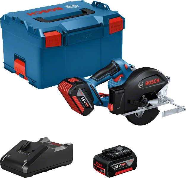 Bosch Blauw 06016B8002 GKM 18V-50 Metaalcirkelzaag 18 Volt 5.0Ah Li-Ion in L-Boxx 06016B8001