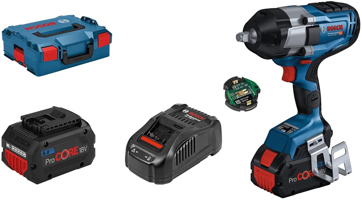 Bosch Blauw 06019J8002 GDS 18V-1000 C professional Slagmoersleutel 1/2" 1000Nm 18V 8.0 ProCore in L-Boxx