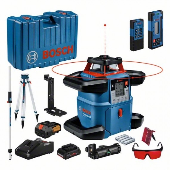 Bosch Blauw 06159940P5 GRL 600 CHV Professional Rotatielaser 18V 4.0 ProCore + statief + meetlat