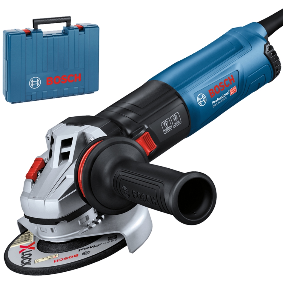 Bosch Blauw 06017D0101 GWS 14-125 S Haakse slijper 125mm 1400W in koffer