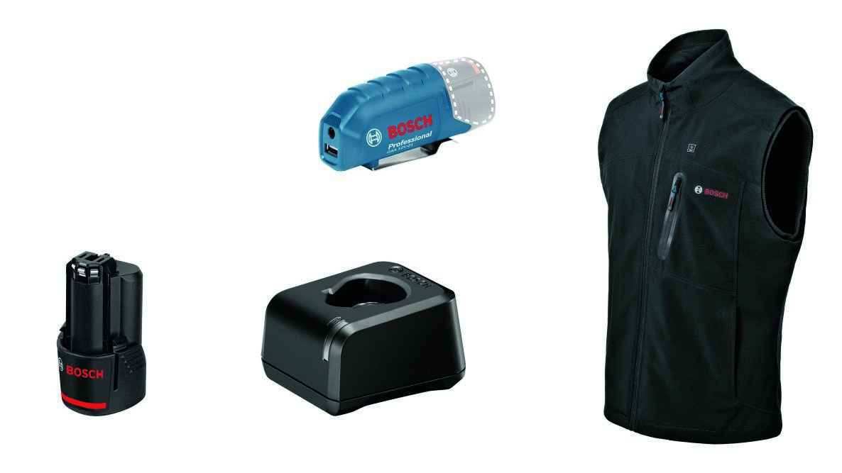 Bosch Blauw 06188000G9 GHV 12+18V XA 3XL Accu Verwarmde bodywarmer 1x 2,0 Ah en lader GAL 12V-20