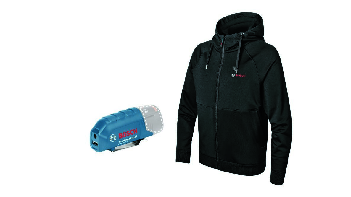 Bosch Blauw 06188000EP GHH 12+18V XA S Accu Verwarmde hoodie excl. accu's en lader