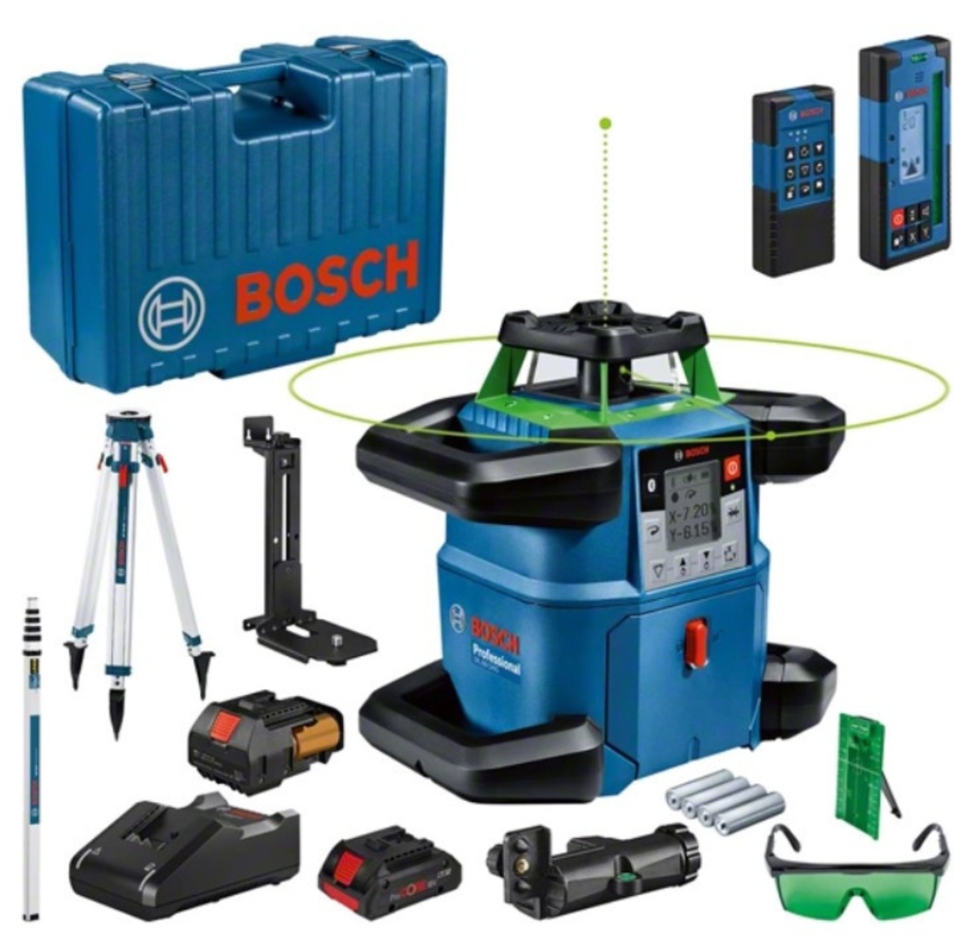Bosch Blauw 06159940PR GRL 650 CHVG Professional Rotatielaser Groen 18V 4.0 ProCore + statief + meetlat