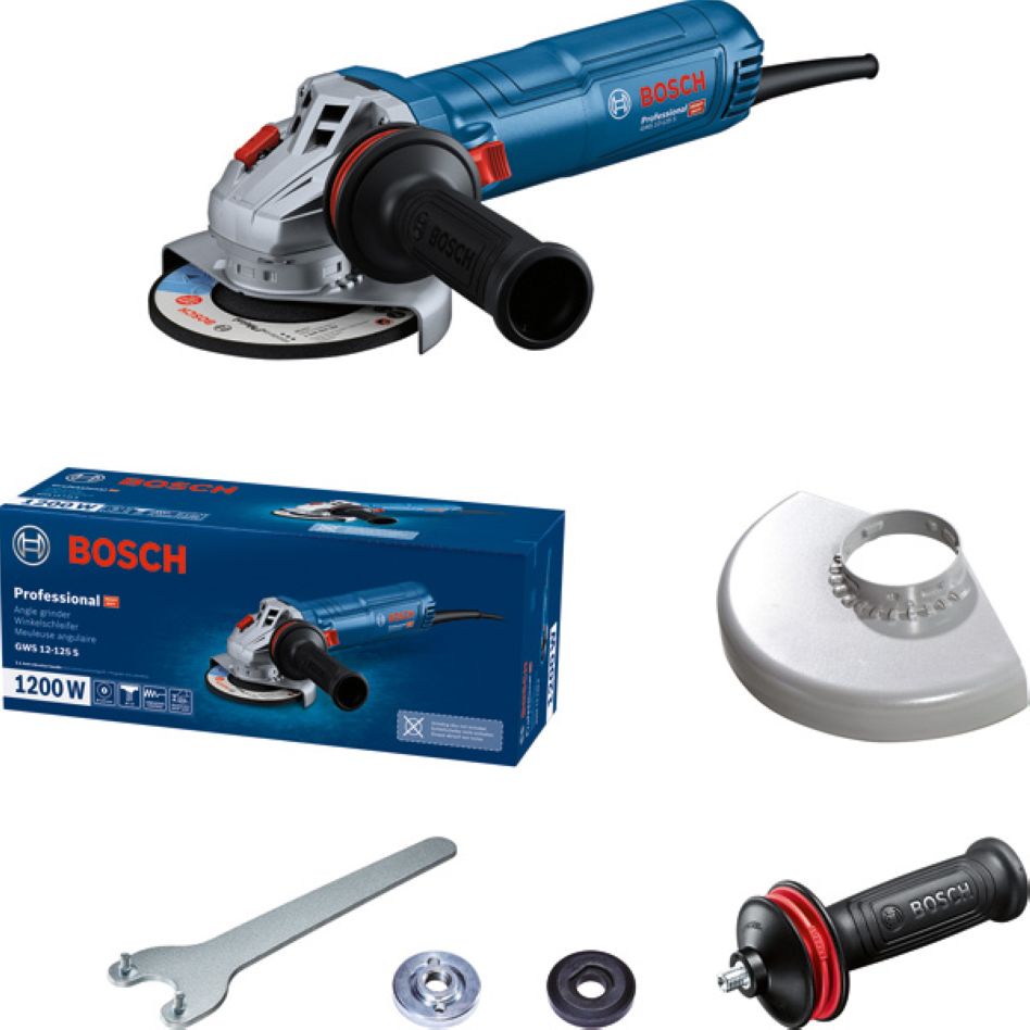 Bosch Blauw 06013A6020 GWS 12-125 S Haakse slijper in doos met beschermkap