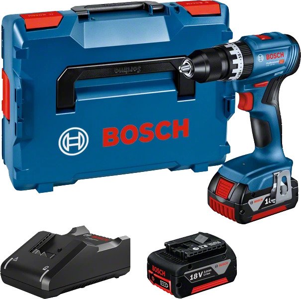 Bosch Blauw 06019K3305 GSB 18V-45 Accuklopboor 18V 3.0Ah Li-ion in L-Boxx